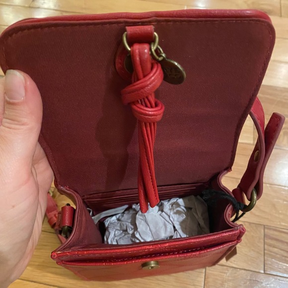 FRYE AND CO.‎ Crossbody Bag Red Leather Remi Cellie Whipstitch Quilted - Picture 5 of 5
